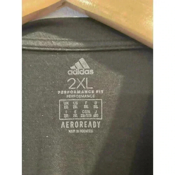 Adidas Men's Shirts 2XL XXL Black Short Sleeve t-shirt Logo Lot Bundle - Picture 3 of 6